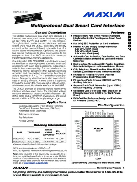 The DS8007 and Smart Card Interface Fundamentals 